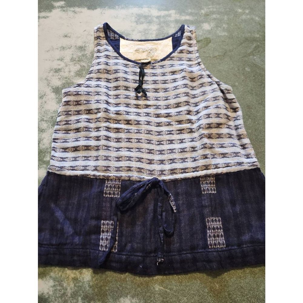Ace&Jig blue&white tie waist tank sz Small